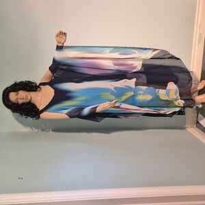 Multi Coloured Chiffon Maxi Dress NWT